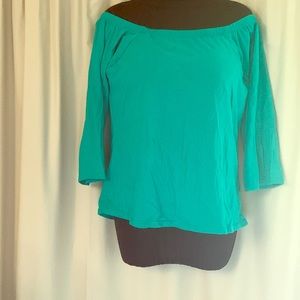 Soft surroundings turquoise off shoulder sexy top